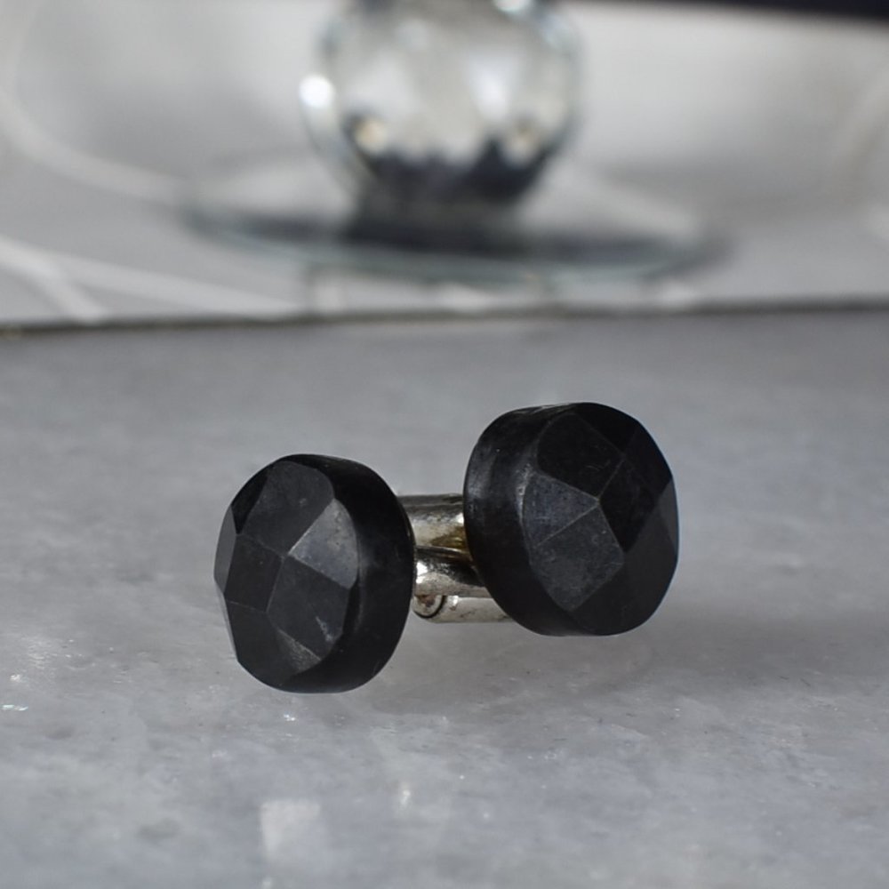 Faceted Shungite Cuff Links